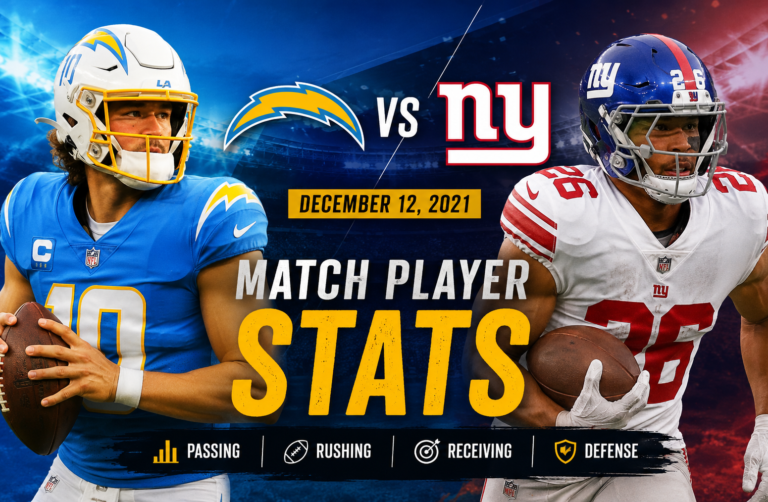Los Angeles Chargers vs New York Giants Match Player Stats